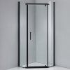 Pětiúhelníkový sprchový kout HYD-PK91A 80x80 černá/transparent + vanička HYD-PSV-SXL07A černá