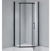 Pětiúhelníkový sprchový kout HYD-PK91A 80x80 černá/transparent + vanička HYD-PSV-SXL07A černá