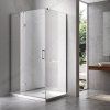 Obdélníkový sprchový kout KZ02B BL 100x80 chrom/transparent + vanička ST03A černá