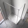 Obdélníkový sprchový kout KZ02B BL 100x80 chrom/transparent + vanička ST03A černá