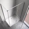 Obdélníkový sprchový kout KZ02B BL 100x80 chrom/transparent + vanička ST03A černá
