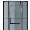 Pětiúhelníkový sprchový kout HYD-PK4026A 80x80 černá/transparent + vanička HYD-PSV-SXL07A černá