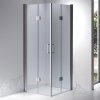 Čtvercový sprchový kout HYD-SK1290B 90x90 chrom/transparent + vanička HYD-SSV-ST02B bílá