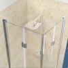 Čtvercový sprchový kout HYD-SK1290B 90x90 chrom/transparent + vanička HYD-SSV-ST02B bílá