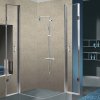 Čtvercový sprchový kout HYD-SK1290B 90x90 chrom/transparent + vanička HYD-SSV-ST02B bílá
