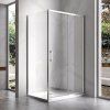 Obdélníkový sprchový kout KZ103A 100x80 chrom/transparent + vanička ST03A BL černá