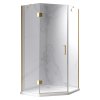 Pětiúhelníkový sprchový kout HYD-PK10A 80x80 zlatá/transparent - bez vaničky