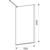 Sprchová zástěna Walk-in HYD-WI05 130 černá/transparent - bez vaničky