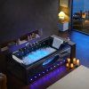 Hydromasážní vířivá vana Iris 933B 160x84 s ohřevem vody, černý mramor