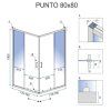 Čtvercový sprchový kout REA PUNTO 80x80 cm, černá/transparent + vanička Savoy černá