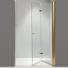 Zalamovací otočné sprchové dveře HYD-JSD01D 110 zlatá/transparent pro instalaci do niky - bez vaničky