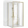 3-stěnný čtvercový sprchový kout REA RAPID SLIDE 100/dveře x 100/zástěna cm, zlatý kartáčovaný
