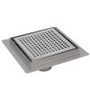 Čtvercový sprchový odtokový žlab DL08-QUBE-G3 HYD-3860 15x15 cm, satén