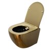 Závěsná WC mísa se SoftClose sedátkem HYD-4154, černá/zlatá