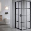 Čtvercový sprchový kout BS10A 80x80 černá/transparent + vanička ST02A WH bílá