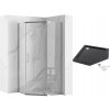 Pětiúhelníkový sprchový kout REA AXIN 90x90 cm, chrom/transparent + vanička Diamond černá