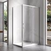 Obdélníkový sprchový kout HYD-OK103C 120x80 chrom/transparent + vanička HYD-OSV-ST03C bílá