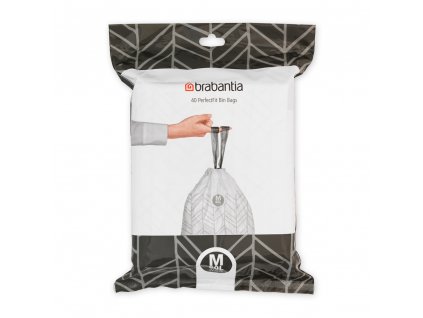 PerfectFit Bags, Code M, 60L, 40 Bags White 8710755138829 Brabantia 96dpi 1000x1000px 7 NR 25521