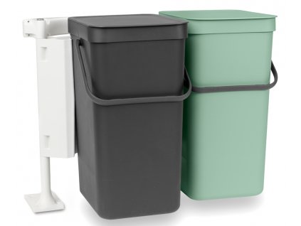 Sort & Go Built in Bin, 2 x 16L Jade Green Grey 8710755214462 Brabantia 96dpi 1000x1000px 7 NR 25745