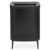 Bo Laundry Bin Hi, 2 x 45L, Plastic Lid Matt Black 8710755200564 Brabantia 96dpi 1000x1000px 7 NR 22114