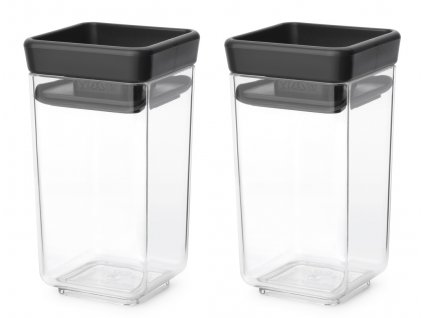 Tasty+ Stackable Canister, Set of 2 Dark Grey 8710755101137 Brabantia 96dpi 2000x2000px 9 NR 35050