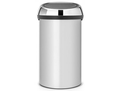 671 kos touch bin 60l metalicka seda