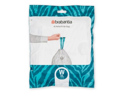 PerfectFit Bags, Code W, 5L, 40 Bags White 8710755137846 Brabantia 96dpi 1000x1000px 7 NR 25453