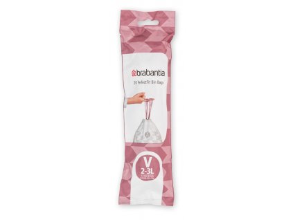PerfectFit Bags, Code V, 3L, 20 pcs White 8710755116582 Brabantia 96dpi 1000x1000px 7 NR 25469