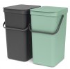 Sort & Go Built in Bin, 2 x 16L Jade Green Grey 8710755214462 Brabantia 96dpi 1000x1000px 7 NR 25744