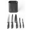 Stojan na nože sivá + 5ks nožov
