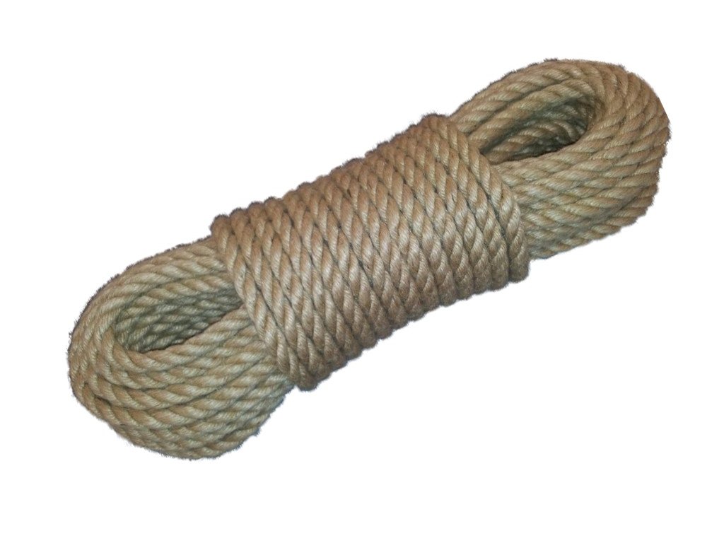 Stáčený provaz materiál Juta 100% 8mm délka návinu 20m