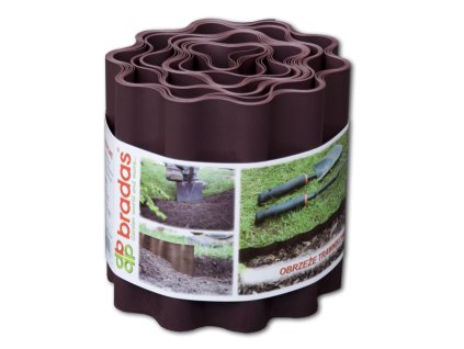 Skrytá zahradní obruba vlnitá 9m/10cm hnědá