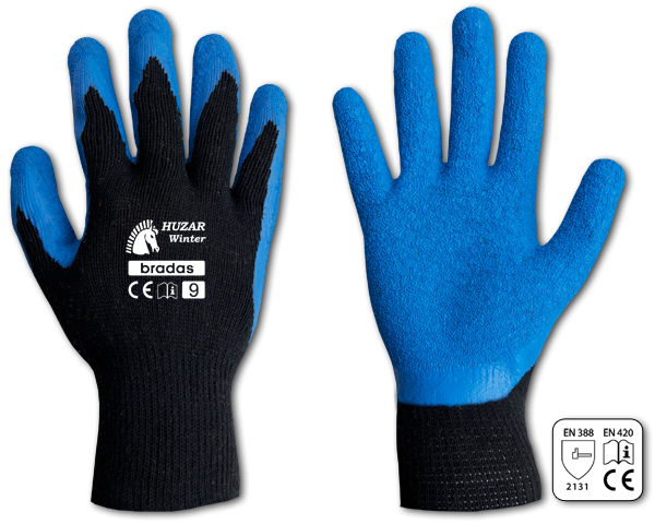 Pracovní rukavice potažené latexem, velikost XL