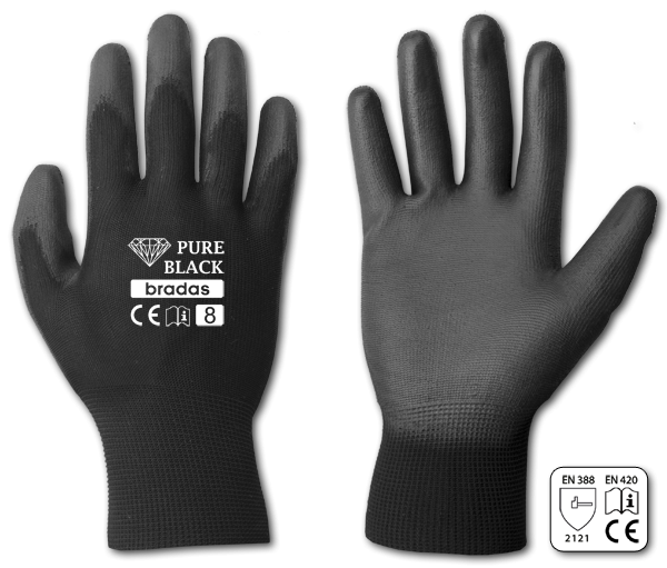 Pracovní rukavice potažené polyuretanem, velikost XL