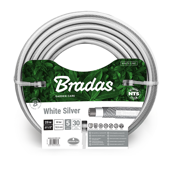 Zahradní hadice NTS WHITE Silver 1/2" - 20m. WWS1/220