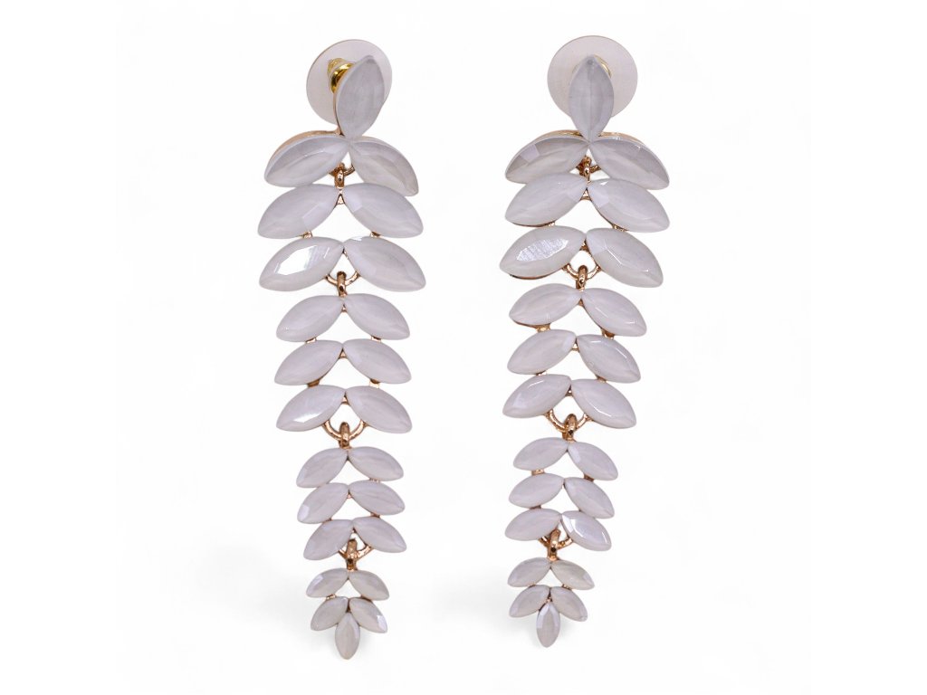 Perla - Vintage Sklo - Dlouhá Kapka - Náušnice