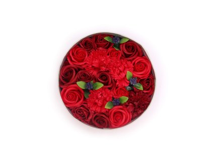 Kulatý  Box - Klasické Červený Růže