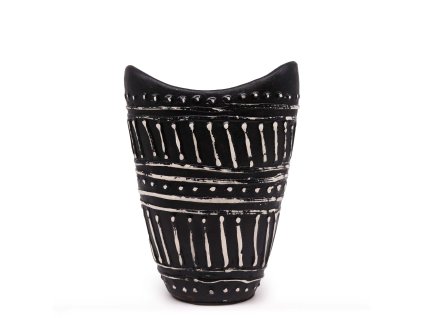 Váza ve Tvaru Víru - Krémová