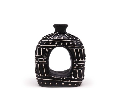 Kulatá Váza ve Tvaru Donutu - Čokoládová 18cm