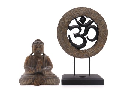 Buddha Feng Shui Set - Om - Šedá & Černá