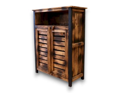 Dřevěná Skříňka s Dvoukřídlými Dvířky