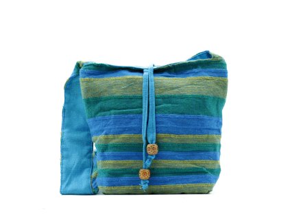 Nepálská Popruhová Taška - Jarní Louka - Modrá a Zelená