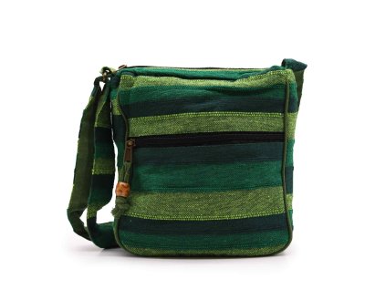 Velká Nepálská Taška s Nastavitelným Popruhem - Lesní Zelená