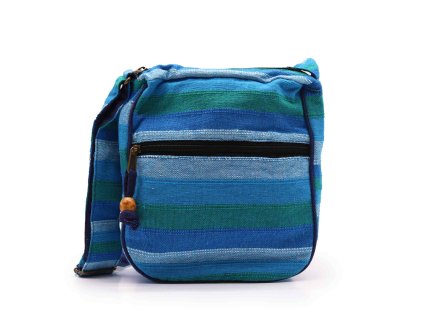 Velká Nepálská Taška s Nastavitelným Popruhem - Modré Řeky