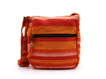 Velká Nepálská Taška s Nastavitelným Popruhem - Oranžový Východ Slunce