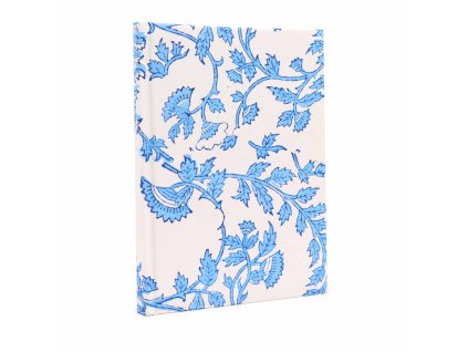 Bavlněný Zápisník 20x15cm - 96 stránek - Modré Květy
