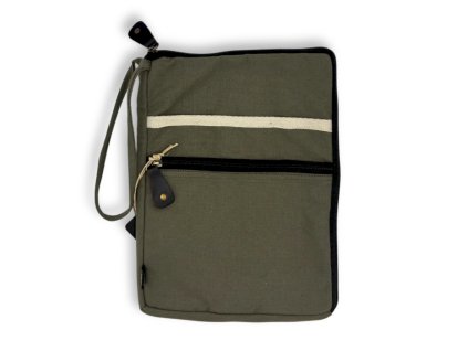 Plátěné Pouzdro na Laptop - Olivové - 24x33cm