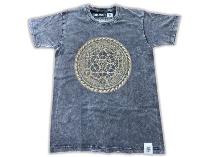 Velké Stone Washed Tričko - Chakra - Tmavě Šedé