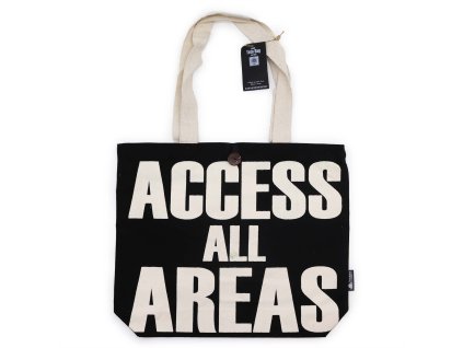 Ikonická Klasická Taška - ACCESS ALL AREAS - Černá Přírodní 10oz (36x43x10cm)