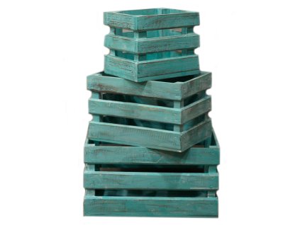 Sada 3 Úložných/Výstavných Přepravek - Zelená Vymývaná